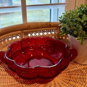 Vintage Jeanette Glass red bowl
